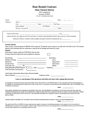 Vessel Lease Agreement Template  Form