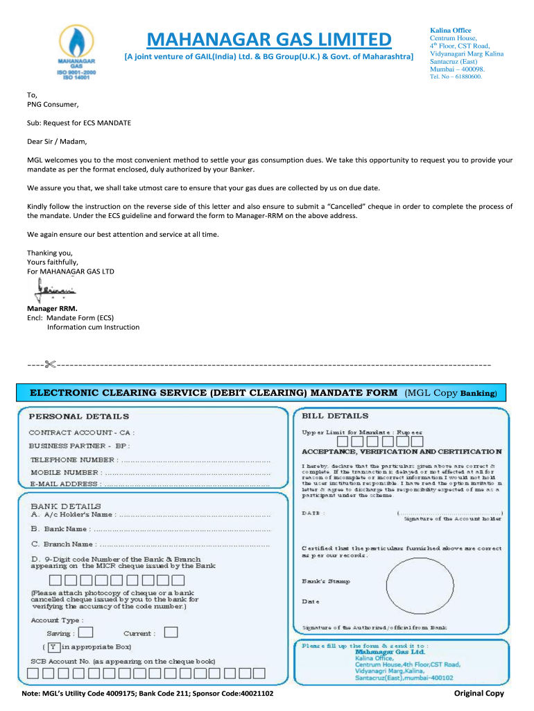 Gas Bill PDF  Form