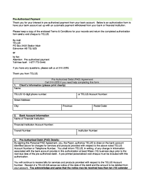 Authorization of Automatic Payment Withdrawal for US Bank  Form