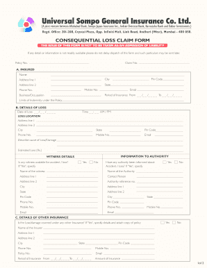 Fire Insurance Claim Form Filled Sample