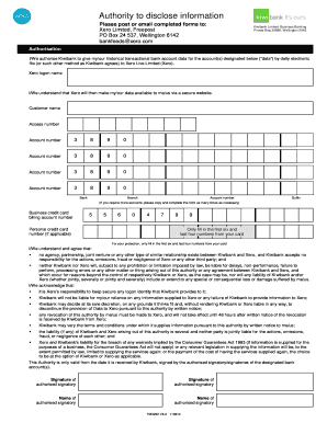 Xero Authority to Disclose Form Accounts Online