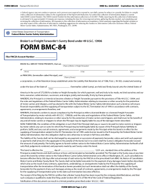 What is Form Bmc 84