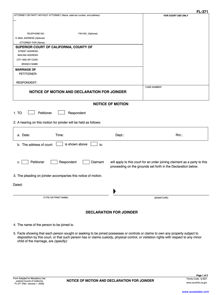 Get and Sign Fl 371 2003-2022 Form