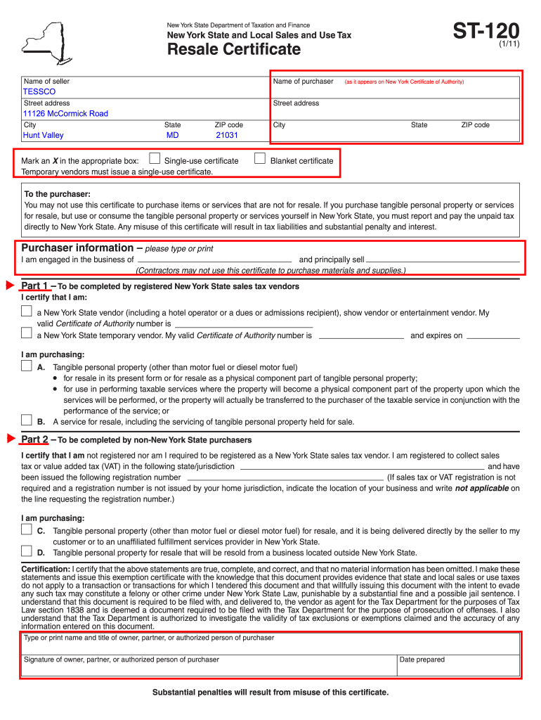 St 120 Form