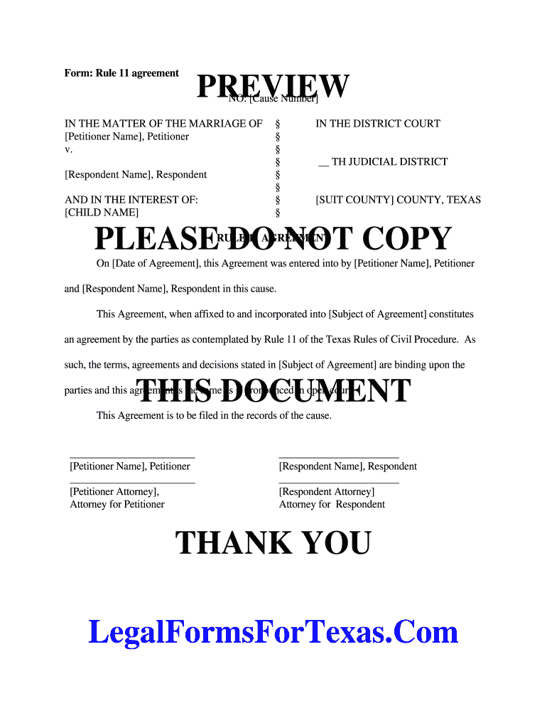 Rule 11 Agreement PDF  Form