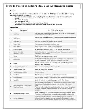 Sample Schengen Visa Application Form Filled