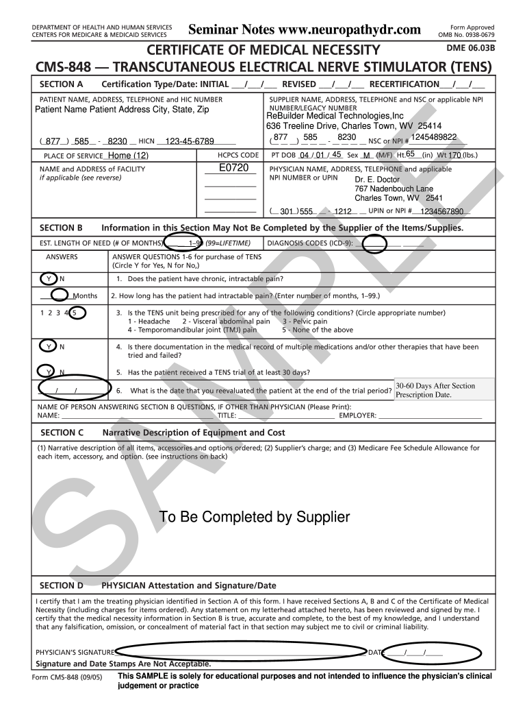 Certificate of Medical Necessity  Form