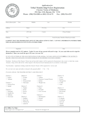 Choctaw Tribal Membership  Form