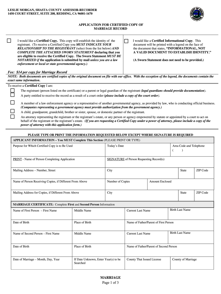  California Marriage License 2010-2024