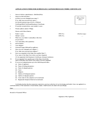 Download St Certificate Meghalaya  Form