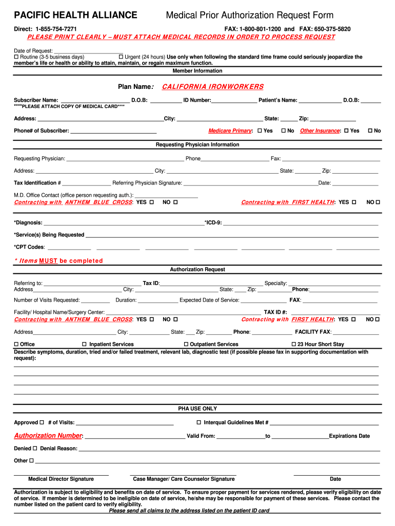 Alliance Authorization Form