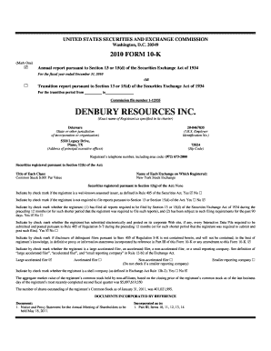 Denbury Owner Relations  Form