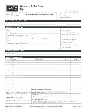 Customer Order Form