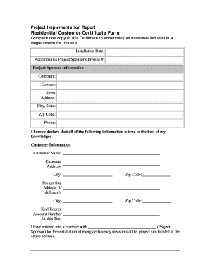 Implementation Report Template  Form