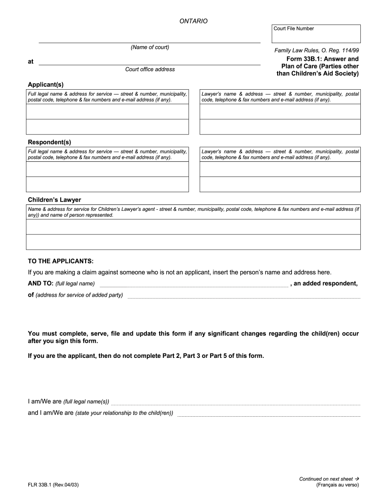  How to Complete an Answer and Plan of Care for Court Form 2003