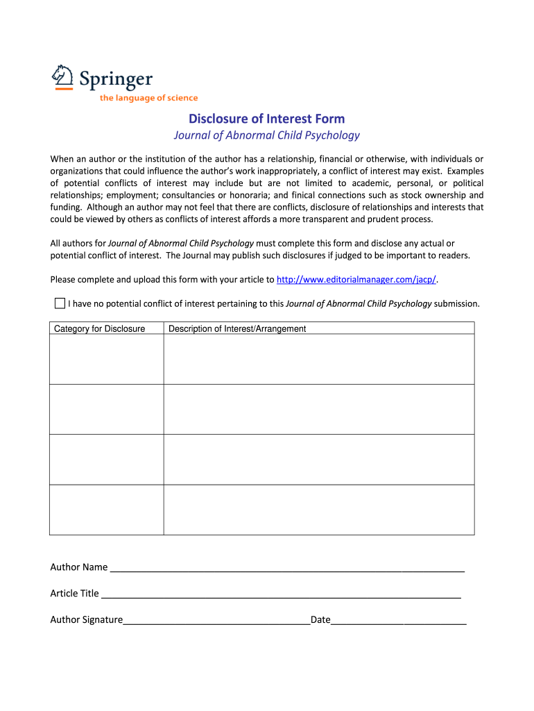 Get and Sign Disclosure Interest  Form
