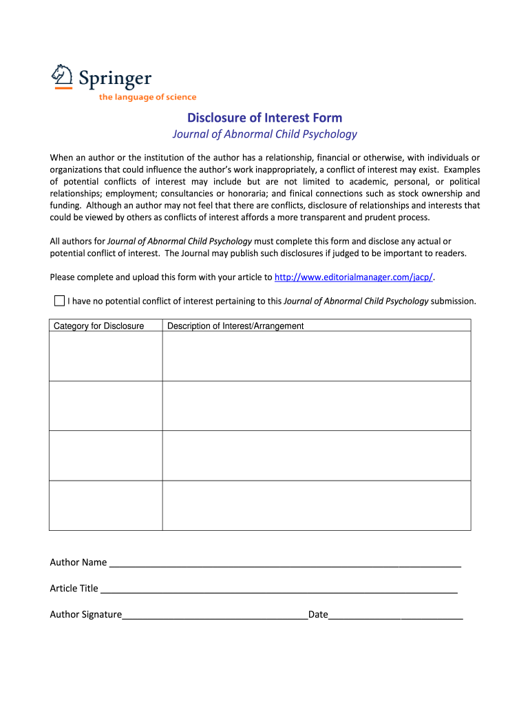 Disclosure Interest  Form