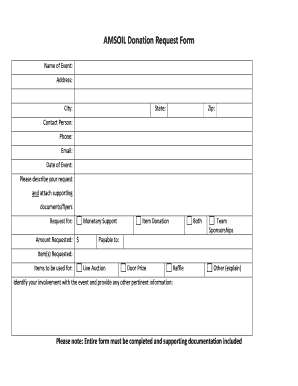 AMSOIL Donation Request Form