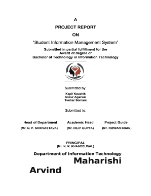 Student Management System Project Report PDF  Form