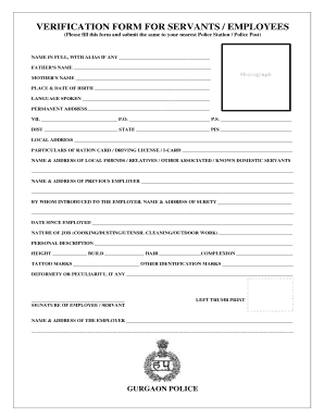 Police Verification Form