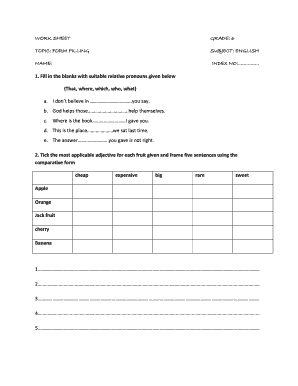 Filling Out Forms Worksheets PDF