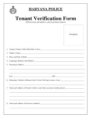Haryana Police Verification Form