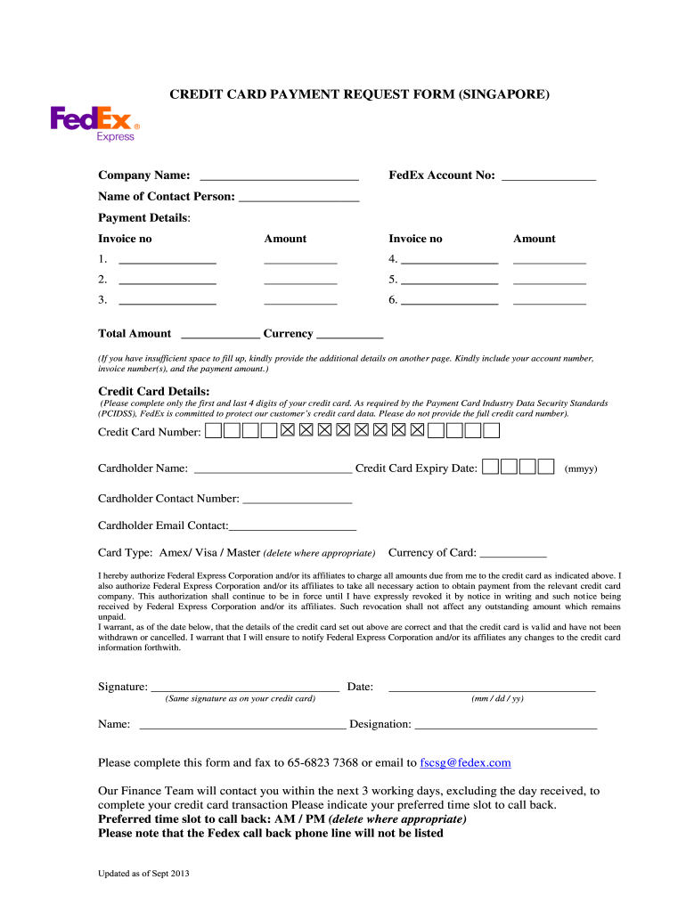  Form FedEx 2013-2024