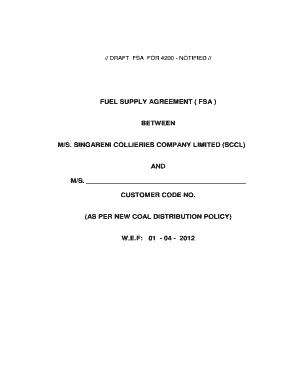 Fuel Supply Agreement Template  Form