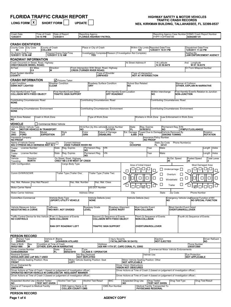 Police Accident Report Form - Fill Out and Sign Printable PDF Template