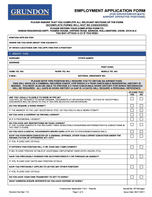 Grundon Application Form