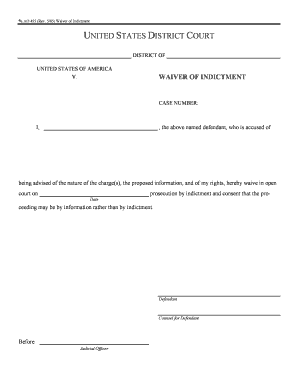 Waiver of Indictment  Form