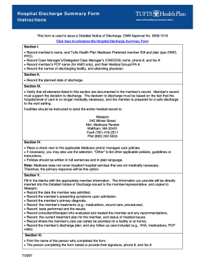 Inpatient Discharge Papers  Form