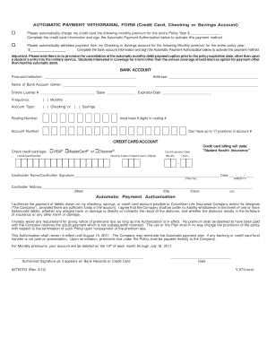 Payment Withdrawal Form