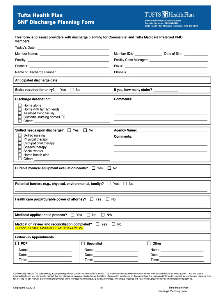 Form Discharge Planning