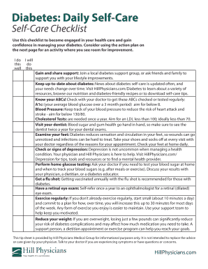 Diabetes Checklist PDF  Form