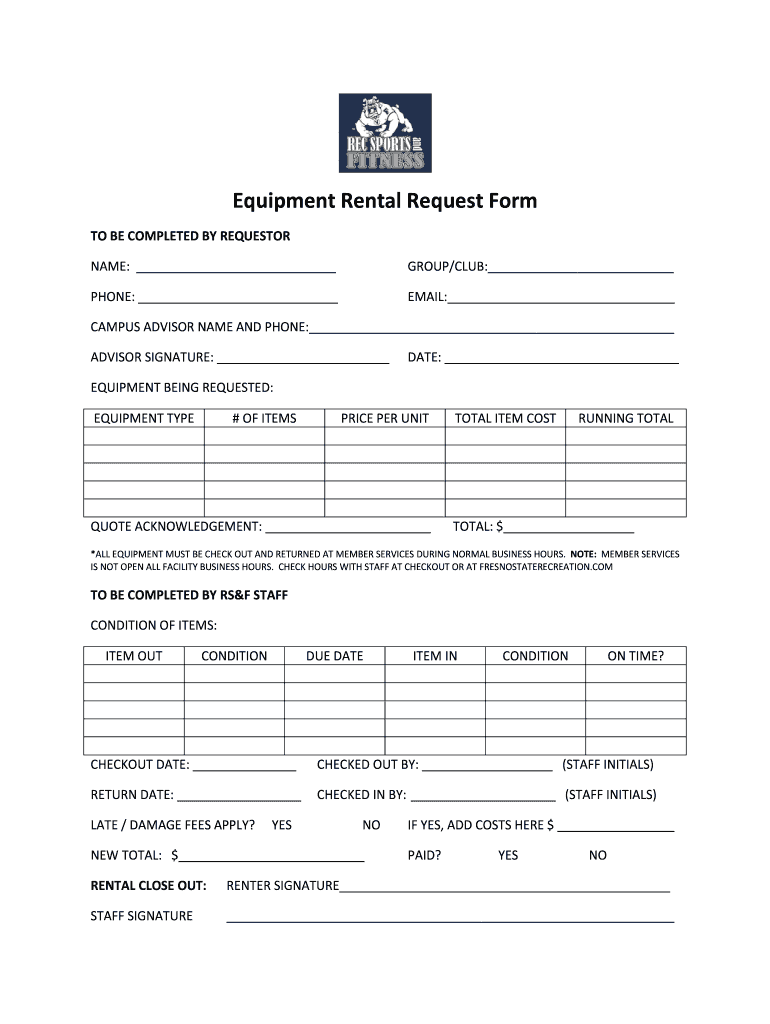 Rental Request Form