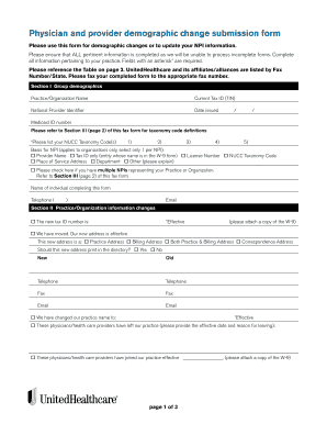 Provider Demographic Update Form Oxford Health Plans