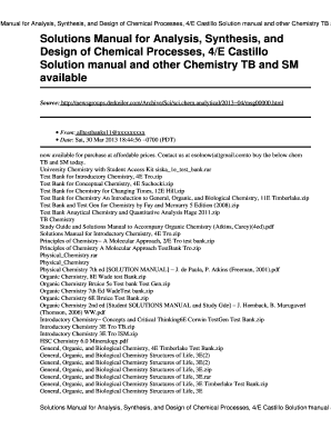 Analysis Synthesis and Design of Chemical Processes 5th Edition Solution Manual PDF  Form