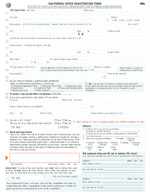 California Voter Registration Form PDF