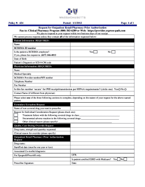 Prior Authorization and Formulary Exception Form