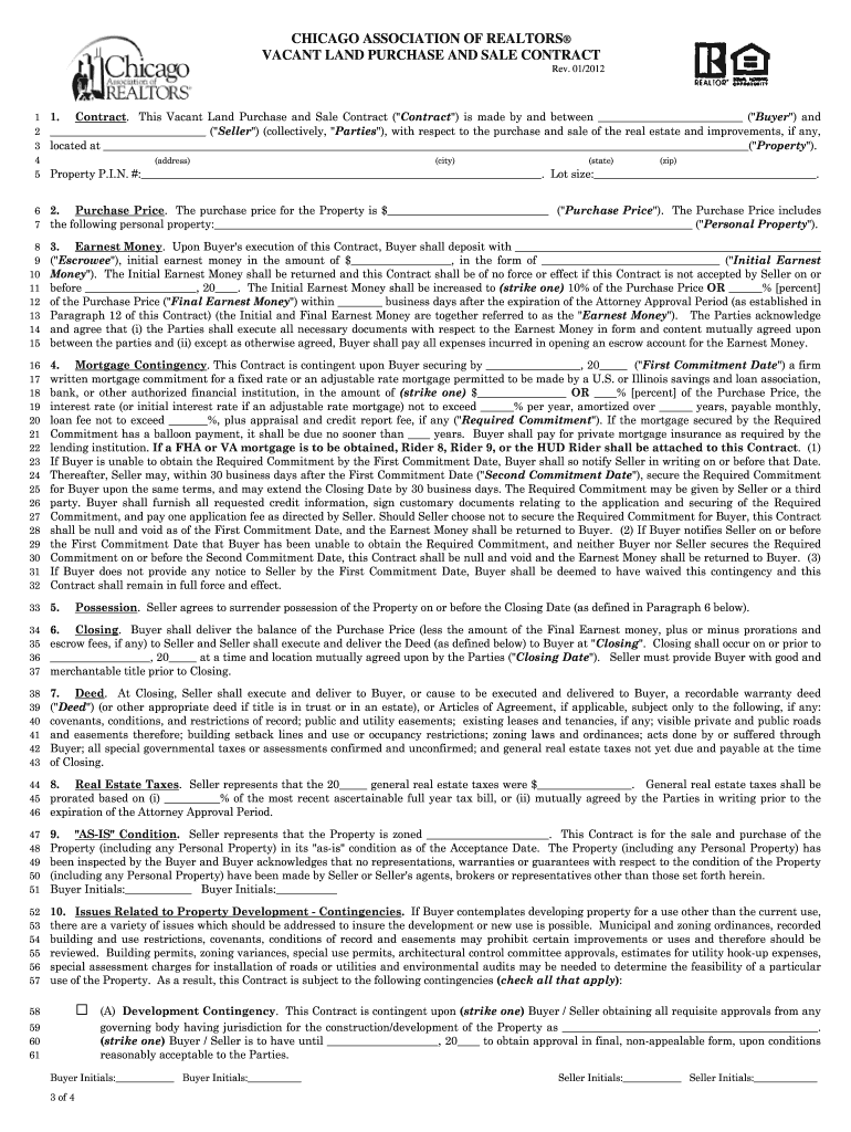  Illinois Vacant Contract 2012-2024