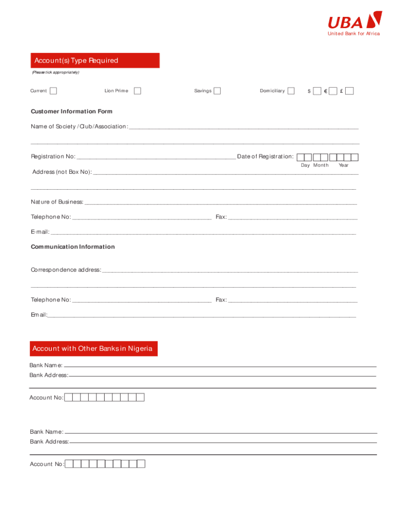 Uba Reference Form