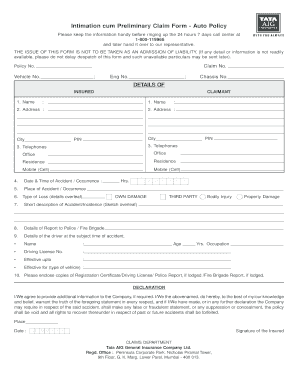 Tata Aig Claim Form 2 Wheeler Download PDF