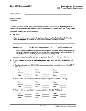 Contractor Questionnaire Form
