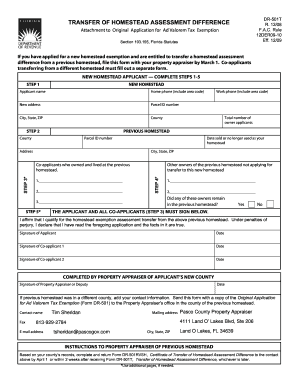 DR 501T Pasco County Property Appraiser  Form