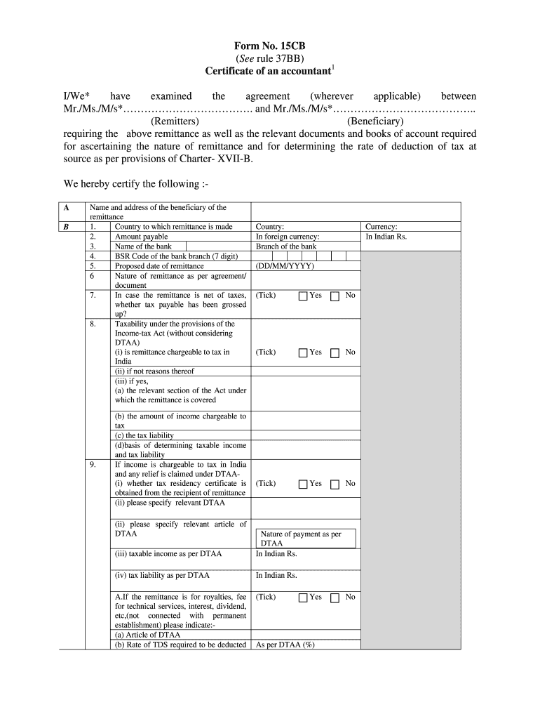 Form 15cb Filled Sample