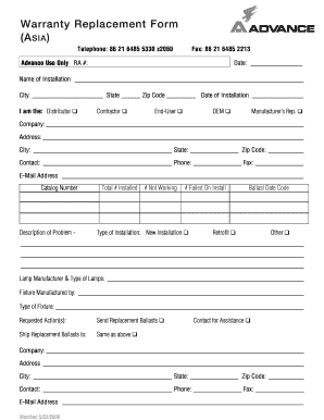 Replacement Form