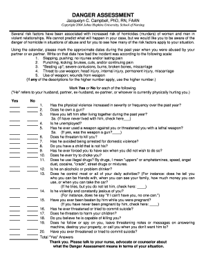 Danger Assessment  Form