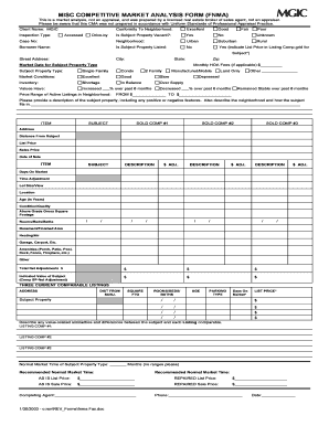 Misc Competitive Market Analysis Form Fnma Lou Tulga&amp;#39;s Real