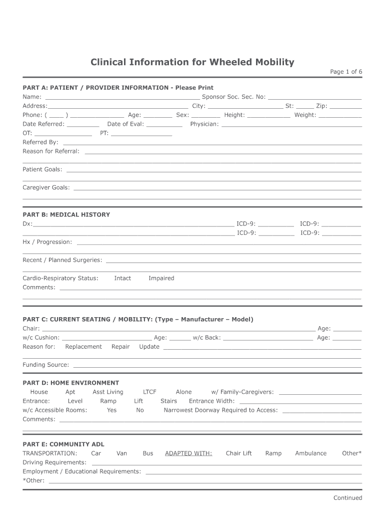 Seatingmobility Evaluation Form